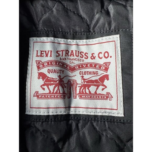 Levi’s Men’s Sz XL Black Midweight Military Field Utility Jacket Quilted Lining - Picture 5 of 15